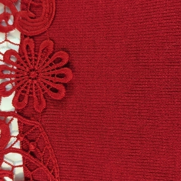 Holiday classic! Lace top sweater, super soft material. Gorgeous detail! Size XL - Picture 4 of 6